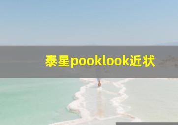 泰星pooklook近状