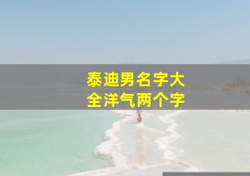 泰迪男名字大全洋气两个字