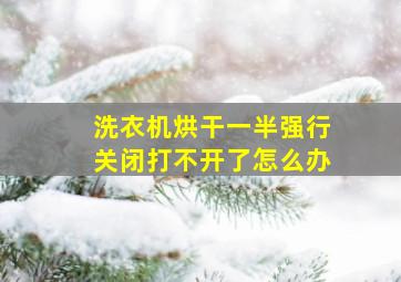 洗衣机烘干一半强行关闭打不开了怎么办