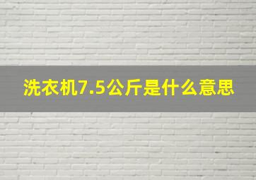 洗衣机7.5公斤是什么意思