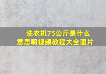 洗衣机75公斤是什么意思啊视频教程大全图片