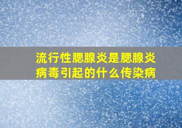 流行性腮腺炎是腮腺炎病毒引起的什么传染病