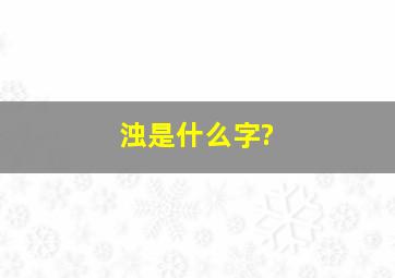 浊是什么字?