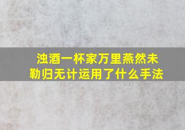 浊酒一杯家万里燕然未勒归无计运用了什么手法