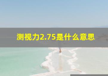 测视力2.75是什么意思