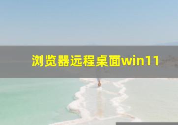 浏览器远程桌面win11