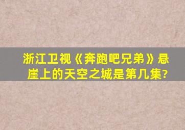 浙江卫视《奔跑吧兄弟》悬崖上的天空之城是第几集?