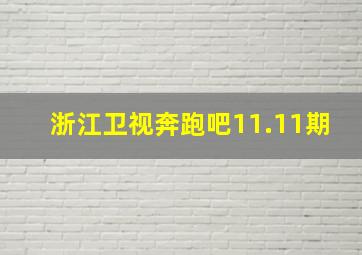 浙江卫视奔跑吧11.11期