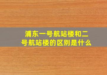 浦东一号航站楼和二号航站楼的区别是什么