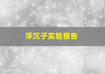 浮沉子实验报告