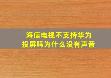 海信电视不支持华为投屏吗为什么没有声音