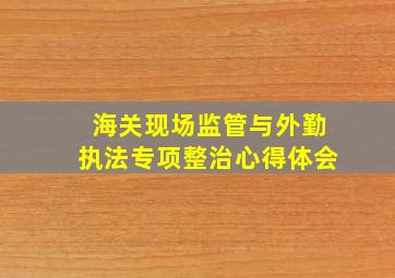 海关现场监管与外勤执法专项整治心得体会