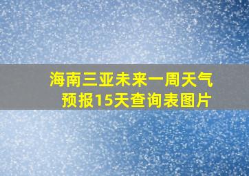 海南三亚未来一周天气预报15天查询表图片