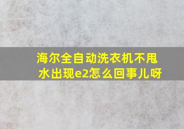 海尔全自动洗衣机不甩水出现e2怎么回事儿呀