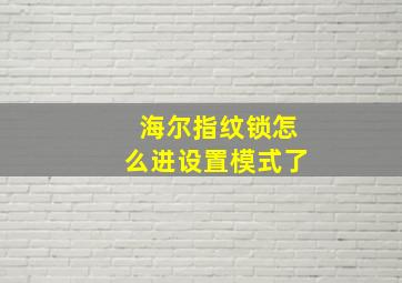 海尔指纹锁怎么进设置模式了