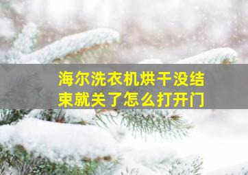 海尔洗衣机烘干没结束就关了怎么打开门