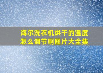 海尔洗衣机烘干的温度怎么调节啊图片大全集