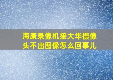 海康录像机接大华摄像头不出图像怎么回事儿