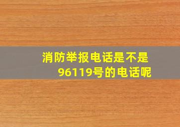 消防举报电话是不是96119号的电话呢