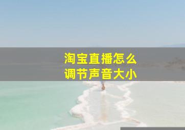 淘宝直播怎么调节声音大小