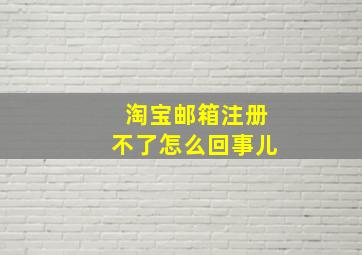 淘宝邮箱注册不了怎么回事儿