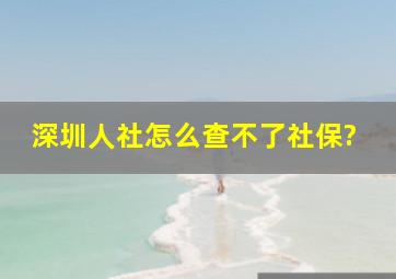 深圳人社怎么查不了社保?