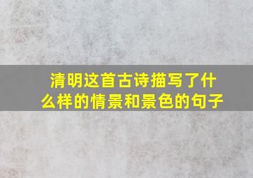 清明这首古诗描写了什么样的情景和景色的句子