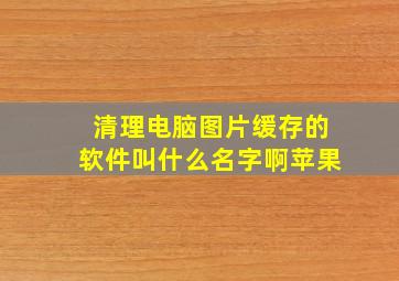 清理电脑图片缓存的软件叫什么名字啊苹果