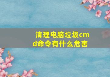 清理电脑垃圾cmd命令有什么危害