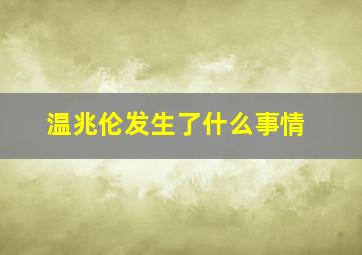 温兆伦发生了什么事情