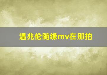 温兆伦随缘mv在那拍