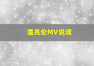 温兆伦MV说谎