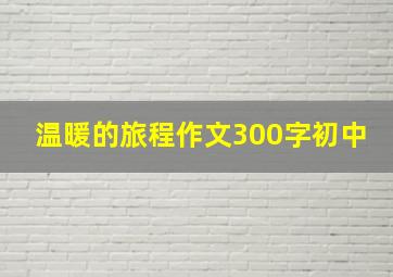 温暖的旅程作文300字初中