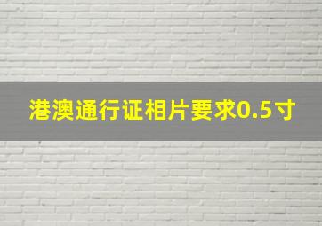 港澳通行证相片要求0.5寸