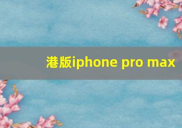 港版iphone pro max