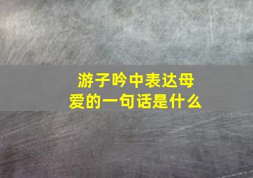 游子吟中表达母爱的一句话是什么