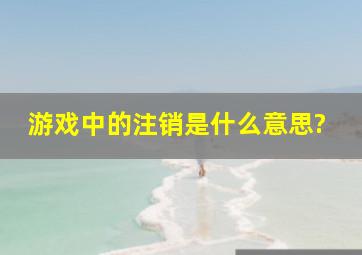 游戏中的注销是什么意思?