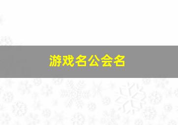 游戏名公会名