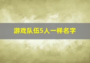 游戏队伍5人一样名字