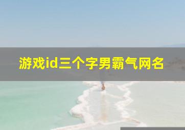 游戏id三个字男霸气网名