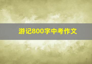 游记800字中考作文