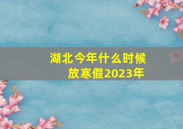 湖北今年什么时候放寒假2023年