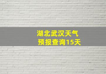 湖北武汉天气预报查询15天