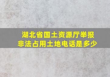 湖北省国土资源厅举报非法占用土地电话是多少