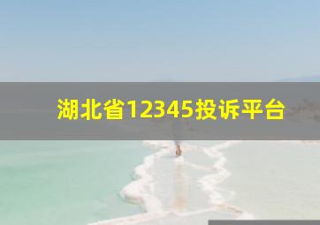 湖北省12345投诉平台