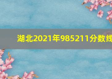 湖北2021年985211分数线