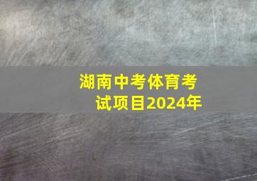 湖南中考体育考试项目2024年