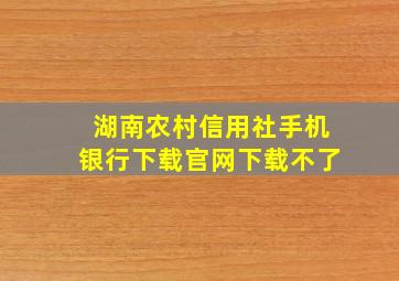 湖南农村信用社手机银行下载官网下载不了