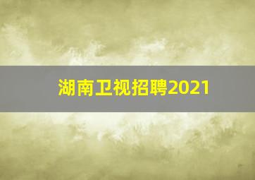 湖南卫视招聘2021