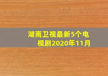 湖南卫视最新5个电视剧2020年11月